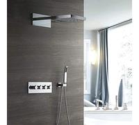 LXYST In-Wall Concealed Full Copper Boxed Valve Body Three-Function Thermostatic Faucet Shower Set Beautiful Practical