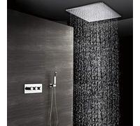 LXYST In-Wall Concealed Thermostatic 500 Large Canopy Top Shower Faucet Set Full Copper Body Water Supply