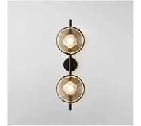 LXYST Indoor 2 Lights Linear Clear Glass Compatible with A Bar Long Gold LED Light Black Grey Hallway Wall Sconces, Chandelier(Dark-Clear)