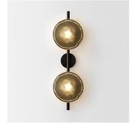 LXYST Indoor 2 Lights Linear Clear Glass Compatible with A Bar Long Gold LED Light Black Grey Hallway Wall Sconces, Chandelier(Dark-Frost)