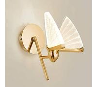 LXYST Indoor Lamp, Gold Metal ing Fixtures, Butterfly Shape Wall Mounted Lamps Compatible with Living Room Bedroom Hallway Home Bedsid (4w 4000k)