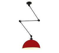 LXYST Industrial Fixture Swing Hanging Light Adjustable Long Arm Dome Lamp Kitchen Island Sink Mid Century Chandelier for Dining Room Table Restaurant Farmhouse/Red