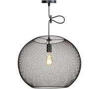 LXYST Industrial Style E27 Spherical Hollow Iron Pendant Lighting Round Light V-intage Hanging Lamp Ceiling Chandelier Fixture, Chandelier(18x15cm)