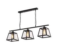 LXYST Industrial Style Wrought Iron Three Head Chandelier Pendant Light Fixture for Living Room Bedroom Office Nordic Restaurant Decor