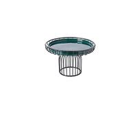 LXYST Iron Ceramic High Round Snack Tray Dessert Table Ornament Pastry Plate Birthday Display Stand Cake Holder (Color Green, Size : A)