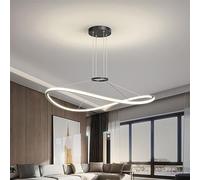 LXYST Iron Chandelier 3000-6500K Hanging Lamp Droplight with Rings Home Decor LED Suspension Fixtures Indoor Dimmable Pendant Lighting