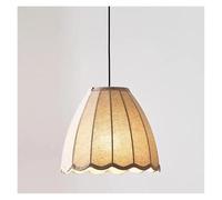 LXYST Japanese Retro Linen Cloth Pendant Lamp Wave Dining Room Ceiling Chandelier Lighting Bedroom Lights Home Decorate Fixtures(3 Light Effects,D28cm)