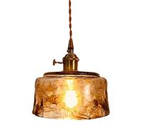 LXYST Japanese Style Chandelier 1 Dimmable Pendant Light Circular Wood Ring Ceiling Fixture for Kitchen Island Living Dining Room 50x50x6 cm