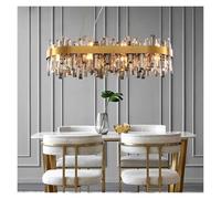 LXYST K9 Crystal Pendant Light Gold Iron Chandelier for Living & Dining Room Elegant Home Decor Fixture