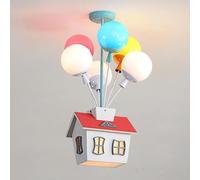 LXYST Kids Chandelier Frosted Balloon House Led Cartoon Sputnik Close to Fixtures Nursery Ceiling Light for Boys Girls Bedroom Children Room/D16.5