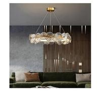 LXYST Lamp for Living Bedroom Dining Room Kitchen Ceiling Lights Ring Glass Flower Suspension Light,s,One Color-80cm