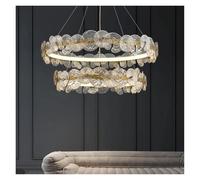 LXYST Lamp for Living Bedroom Dining Room Kitchen Ceiling Lights Ring Glass Flower Suspension Light,s,One Color-80+60cm