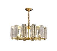 LXYST Lamp, Gold Large Chandeliers Brass 6 Light Contemporary Girls Bedroom Dining Room G9 Ceiling Hanging Pendant Lighting Fixture, LED Chandelier