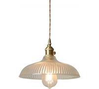 LXYST Lamp, Japanese Luxury Pendant E27 Source Hanging Light Transparent Disc Made of Glass Brass Bar Restaurant Porch Lighting Fixtures, Chandelier