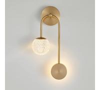 LXYST Lamps, Copper Lamp丨U-Shaped Crystal Luxury Sconces丨Modern Living Room Wall Lighting Fixtures丨Three-Color Light Decorative Lights Compatible with Bedroom Bedside(One Color Left)