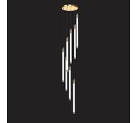 LXYST Larged Entryway Foyer Staircase High Ceilings Long Tube Hanging Light Black Farmhouse Led Linear Chandelier for Living Room Dining Table Hall/D/8 Lights