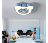 LXYST Led Children's Room Fan Lamp, Remote Control 3-Speed 3 Color Light Multicolor Optional Eye Protection Chandelier Ceiling Fan/Blue