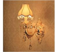 LXYST LED Indoor Light Gold European Crystal Wall Lights Living Room Decorative Lamps Bedroom Bedside Lamp Aisle, Chandelier(1light)
