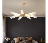LXYST LED Lamp, Luxury Gold Chandelier Living Chandeliers - All Copper Bedroom Model Room Brass Art Glass Lighting Lamps,Pendant Light