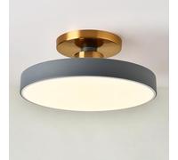 LXYST Led Lamp Round Semi Flush Mount Light 3 Color Mode Hallway Lighting Fixture, Circle Chandeliers for Living Room Bedroom Entryway Close to Ceiling Lights/Grå/Dia30Cm