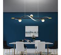 LXYST Led Light Interior Blackd Lighting Dining Table Chandelier Dimmable Glass Shade Hanging Acrylic Living Room Lamp Height-Adjustable Restaurant Bar Club Cspotlight,F