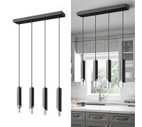 LXYST LIANGMH Pendent Lights in Black Light Bedside Table Small Chandelier, Metal Rod Ceiling Pendant for Kitchen Island Bedroom Restaurant Bar (3-Pack) (Color