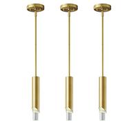 LXYST LIANGMH Pendent Lights in Black Light Bedside Table Small Chandelier, Metal Rod Ceiling Pendant for Kitchen Island Bedroom Restaurant Bar (3-Pack) (Color