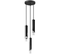 LXYST LIANGMH Pendent Lights in Black Light Bedside Table Small Chandelier, Metal Rod Ceiling Pendant for Kitchen Island Bedroom Restaurant Bar (3-Pack) (Color