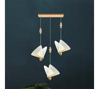 LXYST Light,Butterfly Chandelier Dining Room Fixture 3 Lights Long Ceiling Kitchen Island Light 4500K 15W Led Clear Acrylic Butterfly Lamp, for Bedroom, Livi
