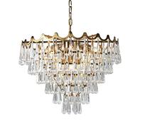 LXYST Light, Chandeliers Multilayer Crystal Chandelier Contracted Sitting Dining Room Villa Harbor Style Luxury Bedroom Study Lamps Lanterns (Size D60CM), Ceiling Pendant Lighti