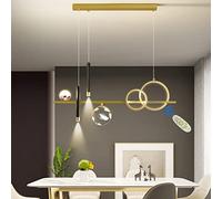 LXYST Light Led Restaurant Hanging Remote Control Dimmable Lighting New Creative Feather Chandelier with Spotlight Rectangular Dining Table Lamp Living Room Bar Office Ceiling Lamp/D/100
