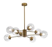 LXYST Lighting Glass Sputnik Chandelier Gold Chandeliers Vintage Globe Ceiling Flush Mount Light Fixture Kitchen Island/8Alight (Gold+Clear)/a