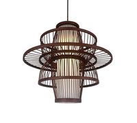 LXYST Lights Chinese Style Chandelier Wicker E27 Hand Made Hanging Light Ceiling Lighting Fixture Decorative Hot Pot Japanese Restaurant Lamps/60Cm(45Cm) (On