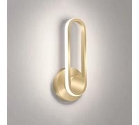 LXYST Linear Metal Ring Golden Iron Lamp Body + Transparent Acrylic Lampshade Sconces, and Luxury Wall Hanging Lights Compatible with Bedroom, C,White Light