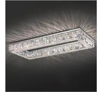 LXYST Living Room Chandeliers Round/Square/Rectangle Chrome Hanging Light Fixtures Crystal Ceiling Chandelier for Bedroom LED Home Decor Lamp, Warmlight L50cmL120cm