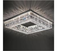 LXYST Living Room Chandeliers Round/Square/Rectangle Chrome Hanging Light Fixtures Crystal Ceiling Chandelier for Bedroom LED Home Decor Lamp, Coollight L80cmL80cm