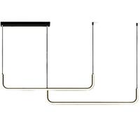 LXYST Long Linear Chandelier, 3-Color Dimmable LED Pendant Light, Industrial Fixture for Dining Table Kitchen Island Bar Living Room Hanging Lamp (Size : Black-120cm)