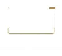 LXYST Long Linear Chandelier, 3-Color Dimmable LED Pendant Light, Industrial Fixture for Dining Table Kitchen Island Bar Living Room Hanging Lamp (Size : Gold-90cm)