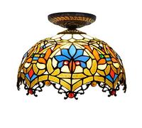 LXYST Love Beads Style Stained Glass Ceiling Lights Suiteable for Living Dining Study Room Bedroom Corridor Balcony Stairs Path Hotel Restaurant Cbar Library, Color