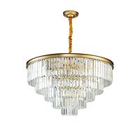 LXYST Luxurious Black K9 Crystal Chandelier for Living Room Villa Hotel 80cm Diameter 5 Layers Elegant Fixture Eye-Catching Home Decor