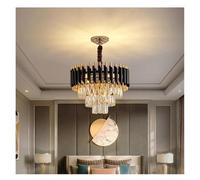 LXYST Luxury Adjustable Metal Chandeliers for Living Room Dining K9 Crystal Art Hanging Lamp Indoor Fixture(D40cm)