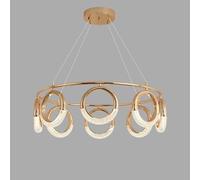 LXYST Luxury Circular Chandelier Living Room Loft Staircase Earring Hanging Lamps Indoor Decorative fixtures, Lighting
