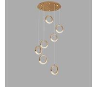 LXYST Luxury Circular Chandelier Living Room Loft Staircase Earring Hanging Lamps Indoor Decorative fixtures, Lighting
