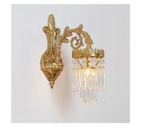 LXYST Luxury Copper Crystal Lamp Double Head Gold Retro Style Wall Lights Compatible with Living Room,Ceiling Fixture,White Light