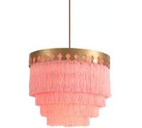 LXYST Luxury Cotton Rope Metal Chandelier Pendant Light for Living Bedroom Princess Room Decoration Hanging Lantern Fixtures Interior Lights.