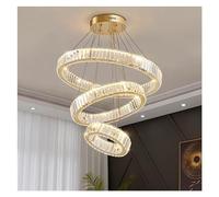 LXYST Luxury Crystal Chandelier Pendant Light for Living Bedroom Dining Room Kitchen Gold Ring Rings x cm Elegant Home