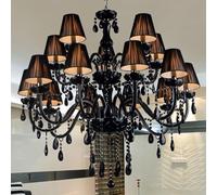 LXYST Luxury European Crystal Pendant Chandelier for Living Room Restaurant Bedroom Villa Hotel KTV Bar Staircase Elegant 6 Light Duplex Building