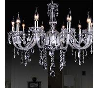 LXYST Luxury European Crystal Pendant Chandelier for Living Room Restaurant Bedroom Villa Hotel KTV Bar Staircase Elegant 6 Light Duplex Building