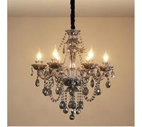 LXYST Luxury European Crystal Pendant Chandelier for Living Room Restaurant Villa Hotel Staircase 6 Lights