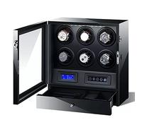 LXYST Luxury for 9 Display Box with LCD Touch Screen LED Illumination Fiber Leather Storage Quiet Motor Watches Rotator Case Watch Winder